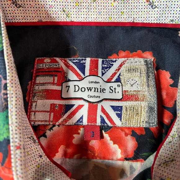 7 Downie St Button Up Shirt Mens Size 3 Medium Koi Fish All Over Print Stretch - Picture 4 of 9